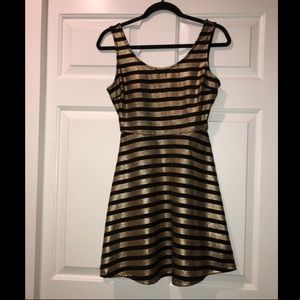 Gold & Black Striped Dress